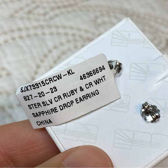 -Sterling silver ruby earrings - Picture 4 of 6